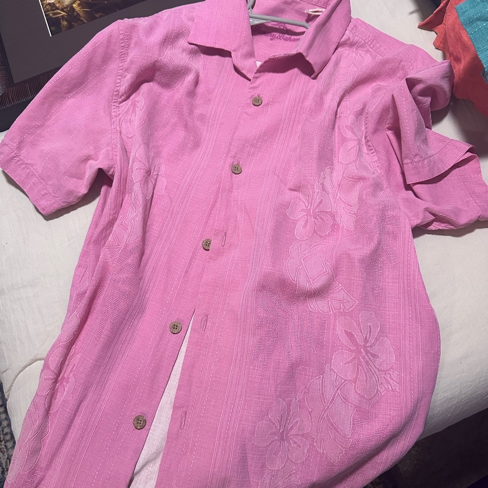 Tommy Bahama Pink Casual Button Down Shirt
